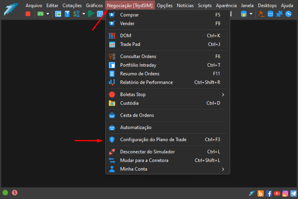 visao do menu negociacao plano de trade.png