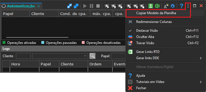 tela do automatizador em destaque o menu copiar modelo da planilha.png