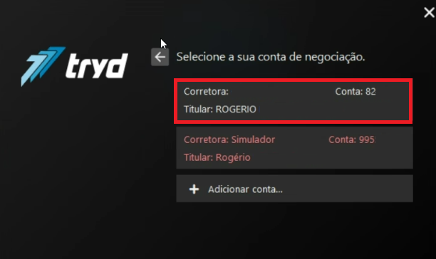 tela de login exibindo a conta de negociacao apos o vinculo.png